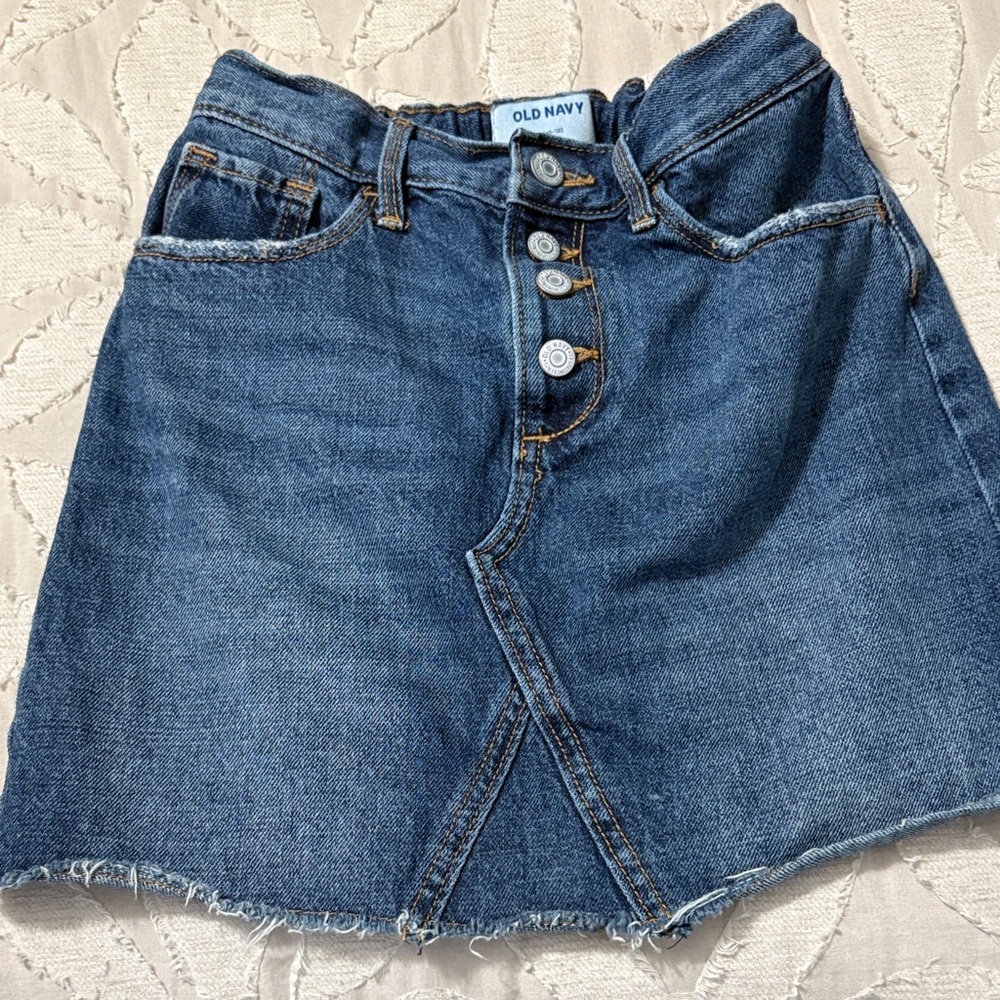 Old Navy Blue Button-Front Denim Skirt